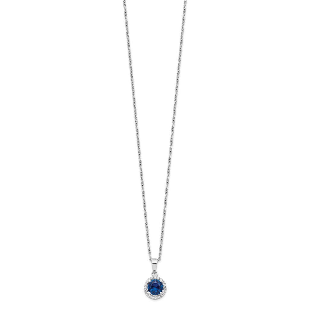 Sophia Jewelers Sterling Silver 20 Stone CZ Necklace with Extender