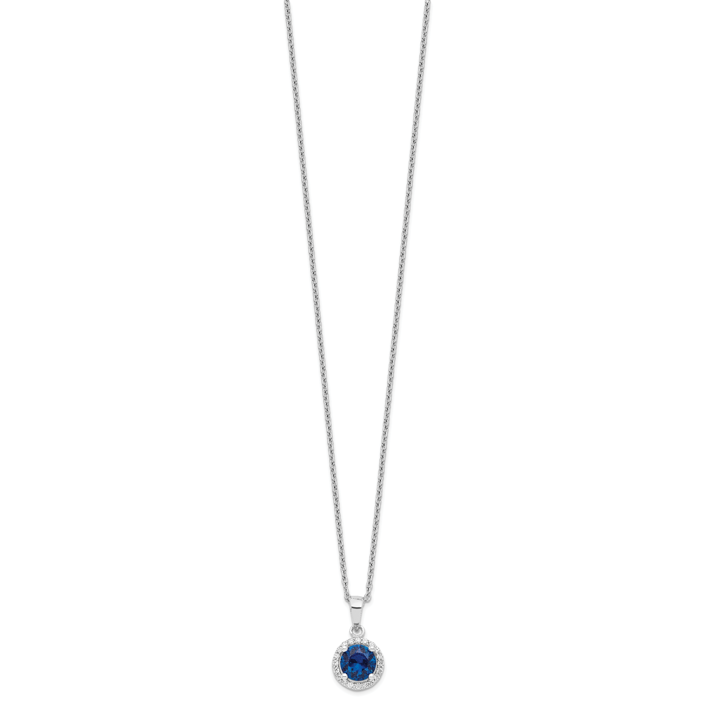 Sophia Jewelers Sterling Silver 20 Stone CZ Necklace with Extender
