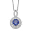 Brilliant Embers Sterling Silver Rhodium-plated 104 Stone 18 inch Micro Pav‚ Blue and White CZ Circle Necklace with 2 Inch Extender