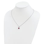 Sophia Jewelers Sterling Silver Red Corundum CZ Halo Necklace 18 with Extender