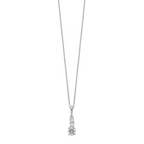 Sophia Jewelers Sterling Silver CZ 3-Stone Necklace with 2 Extender