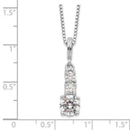 Sophia Jewelers Sterling Silver CZ 3-Stone Necklace with 2 Extender