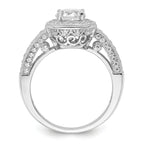 Brilliant Embers Sterling Silver Rhodium-plated 81 Stone Halo Micro PavÃƒÂ¢Ã‚â‚¬Ã‚Å¡ CZ Ring