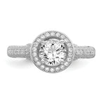 Brilliant Embers Sterling Silver Rhodium-plated 81 Stone Halo Micro PavÃƒÂ¢Ã‚â‚¬Ã‚Å¡ CZ Ring