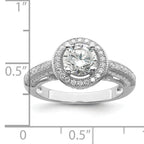 Brilliant Embers Sterling Silver Rhodium-plated 81 Stone Halo Micro PavÃƒÂ¢Ã‚â‚¬Ã‚Å¡ CZ Ring
