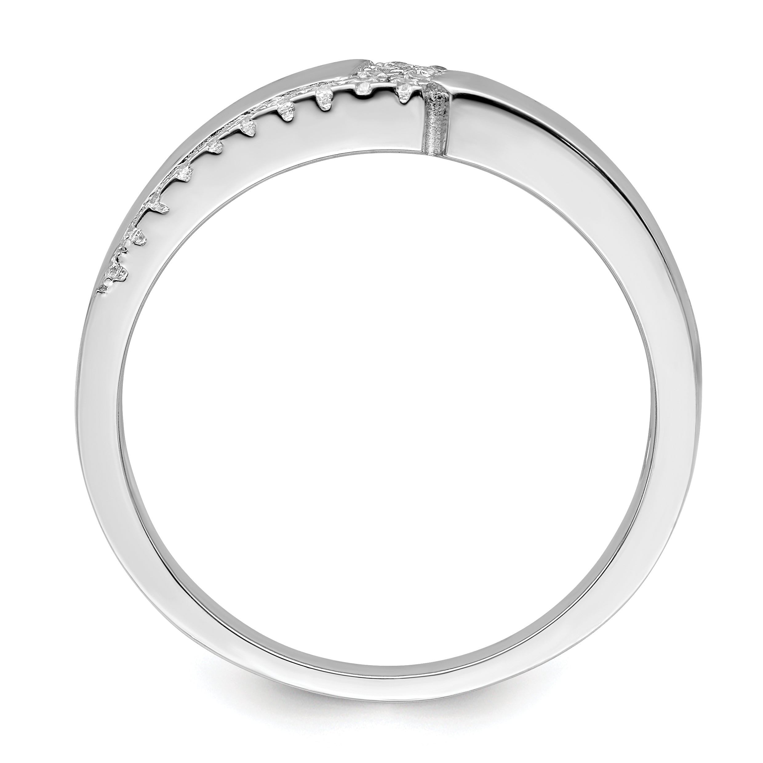 Brilliant Embers Sterling Silver Rhodium-plated 24 Stone Micro Pav‚ CZ Men's Ring