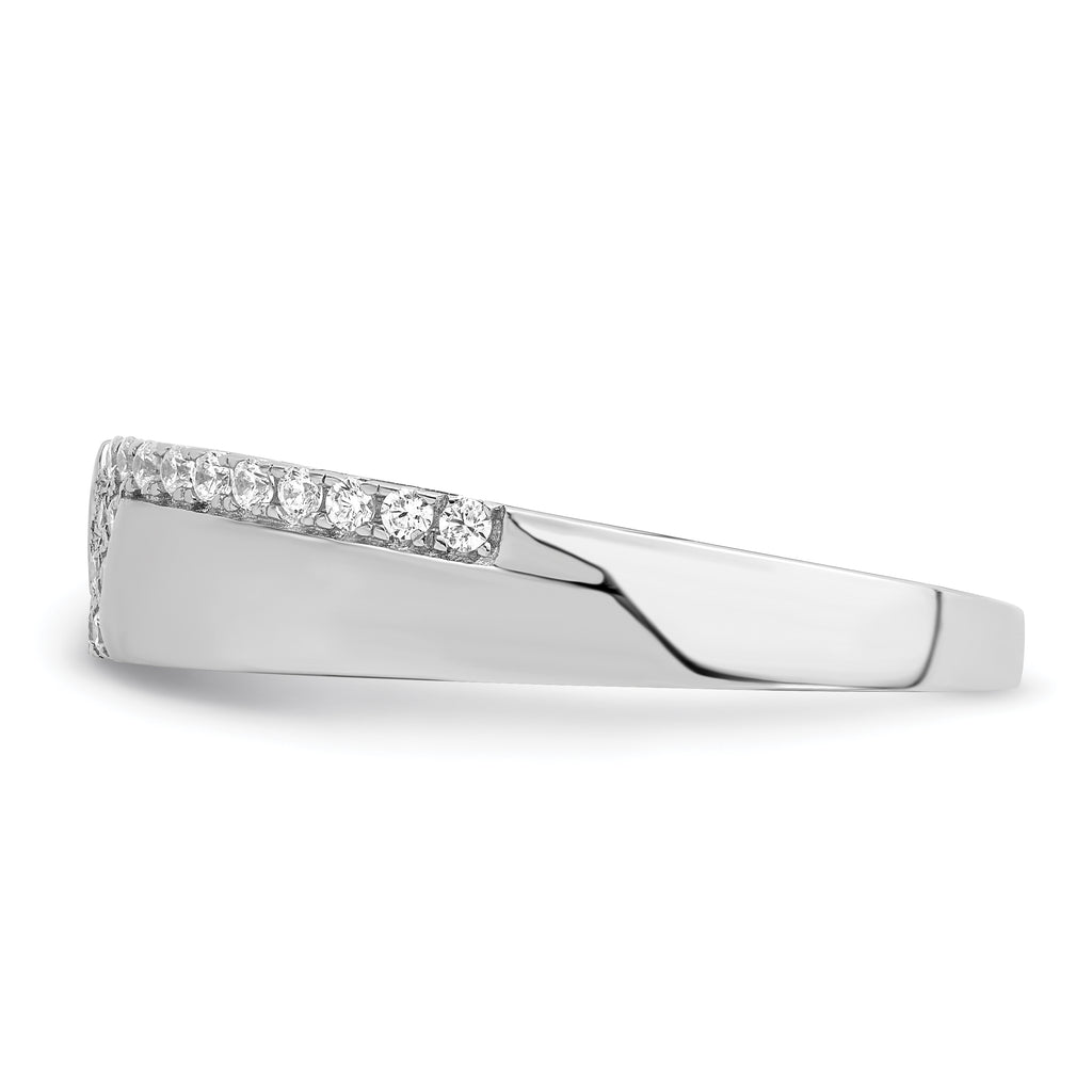 Brilliant Embers Sterling Silver Rhodium-plated 24 Stone Micro PavÃƒÂ¢Ã‚â‚¬Ã‚Å¡ CZ Men's Ring