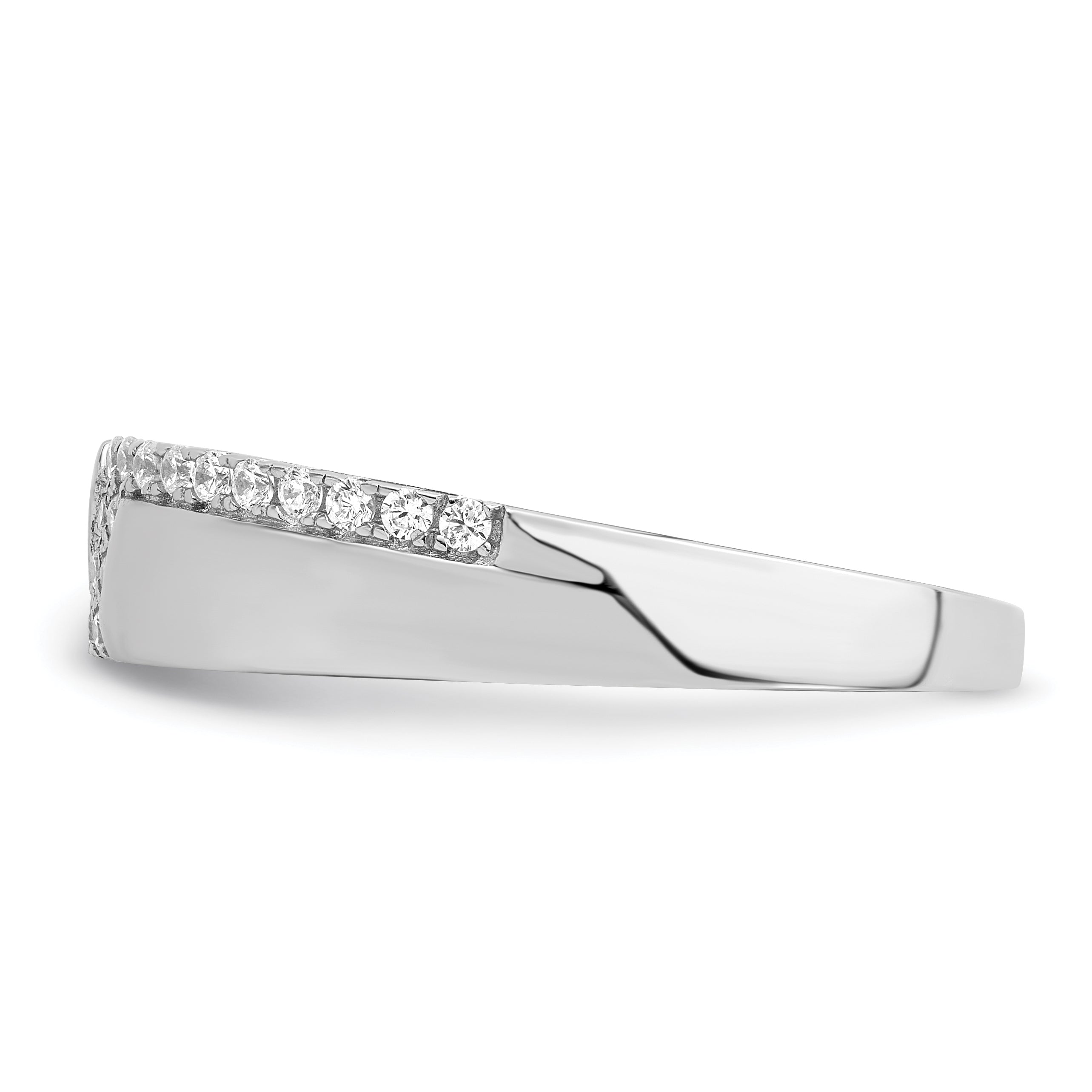 Brilliant Embers Sterling Silver Rhodium-plated 24 Stone Micro PavÃƒÂ¢Ã‚â‚¬Ã‚Å¡ CZ Men's Ring