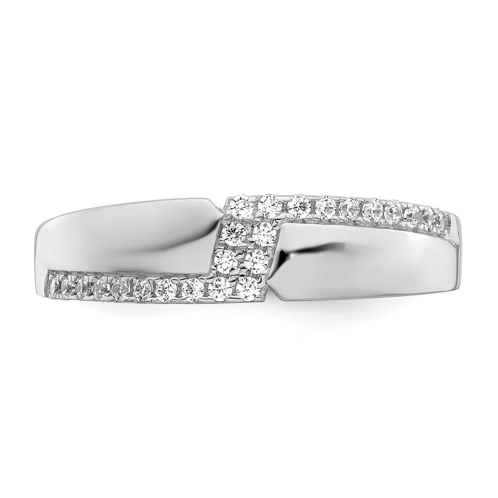 Brilliant Embers Sterling Silver Rhodium-plated 24 Stone Micro PavÃƒÂ¢Ã‚â‚¬Ã‚Å¡ CZ Men's Ring