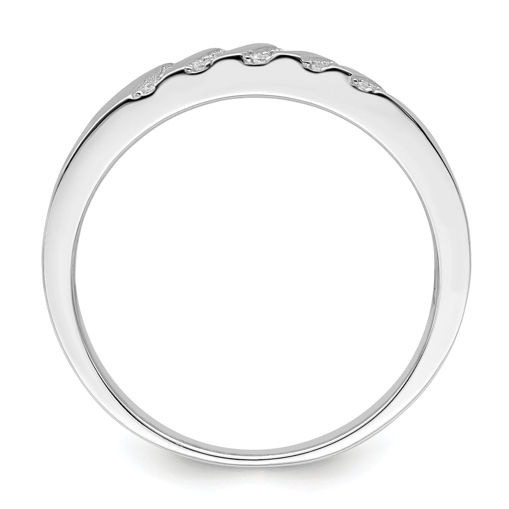 Brilliant Embers Sterling Silver Rhodium-plated 20 Stone Micro PavÃƒÂ¢Ã‚â‚¬Ã‚Å¡ CZ Men's Ring