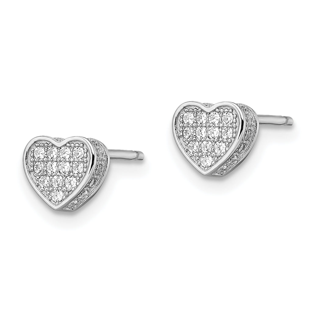 Sophia Jewelers Sterling Silver CZ Heart Cluster Earrings for Women