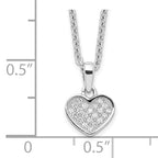 Brilliant Embers Sterling Silver Rhodium-plated 21 Stone 18 inch Micro PavÃƒÆ’Ã†â€™Ãƒâ€šÃ‚Â¢ÃƒÆ’Ã‚Â¢Ãƒâ€šÃ¢â‚¬Å¡Ãƒâ€šÃ‚Â¬ÃƒÆ’Ã¢â‚¬Â¦Ãƒâ€šÃ‚Â¡ CZ Heart Necklace with 2 Inch Extender