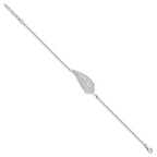 Brilliant Embers Sterling Silver Rhodium-plated 87 Stone 7 inch Micro PavÃƒÆ’Ã‚Â¢ÃƒÂ¢Ã‚â€šÃ‚Â¬Ãƒâ€¦Ã‚Â¡ CZ Feather Bracelet with 1 inch Extender