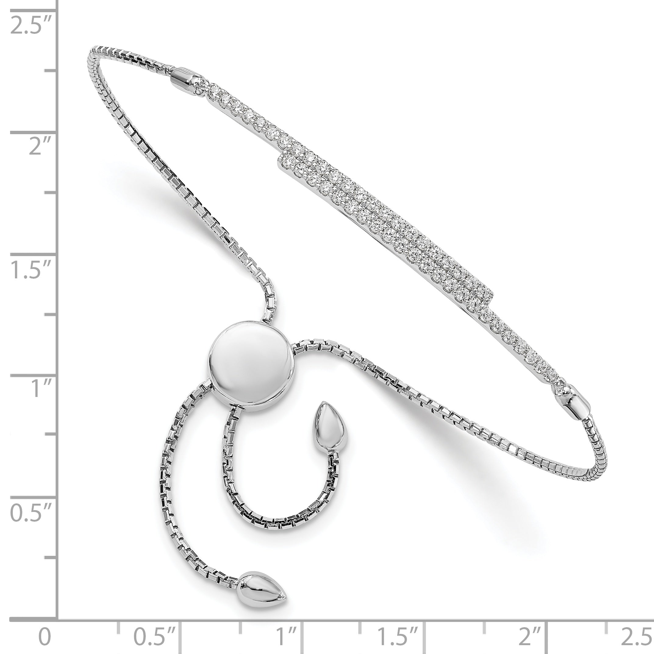 Sophia Jewelers Elegant Sterling Silver CZ Adjustable Bracelet Secondary image