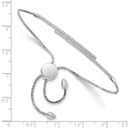 Sophia Jewelers Elegant Sterling Silver CZ Adjustable Bracelet