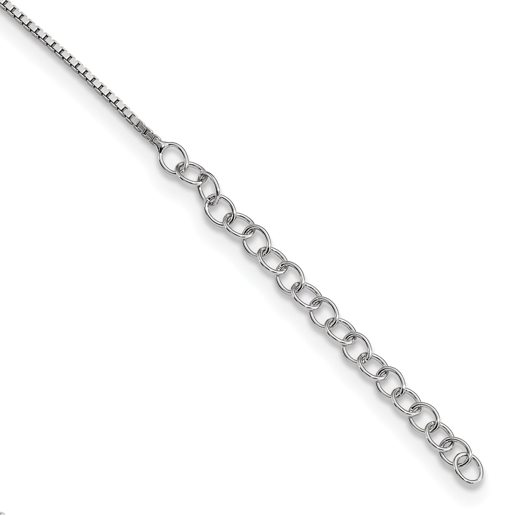 Sterling Silver Pink CZ Heart Necklace with 2in Ext Polished Finish