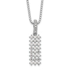 Brilliant Embers Sterling Silver Rhodium-plated 31 Stone 18 inch Micro Pav‚ CZ Necklace with 2 Inch Extender