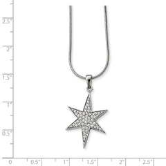 Sterling Silver CZ Brilliant Embers Star Necklace