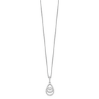 Sophia Jewelers Sterling Silver CZ Pendant Necklace with Elegant Moving Center
