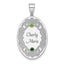 Sterling Silver Rhodium-plated/14k Bezel Crystal Family Pendant