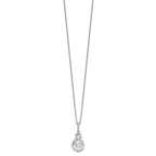 Sophia Jewelers Sterling Silver CZ Infinity Necklace with Moving Center