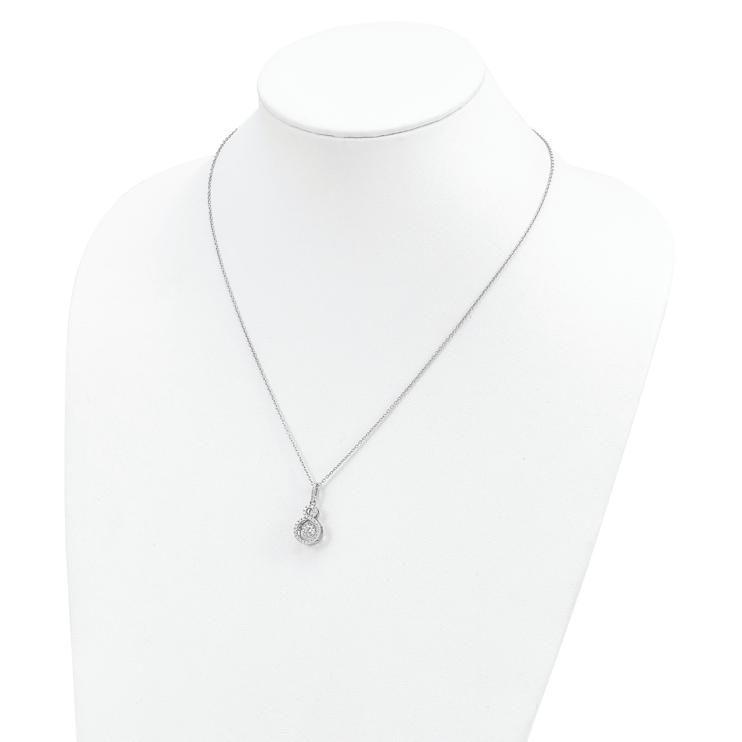 Sophia Jewelers Sterling Silver CZ Infinity Necklace with Moving Center