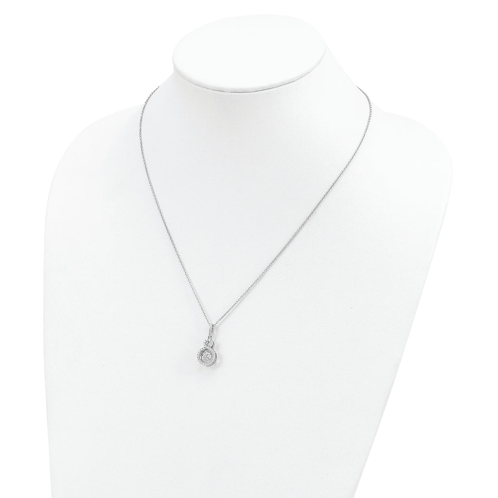 Sophia Jewelers Sterling Silver CZ Infinity Necklace with Moving Center