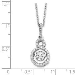 Sophia Jewelers Sterling Silver CZ Infinity Necklace with Moving Center