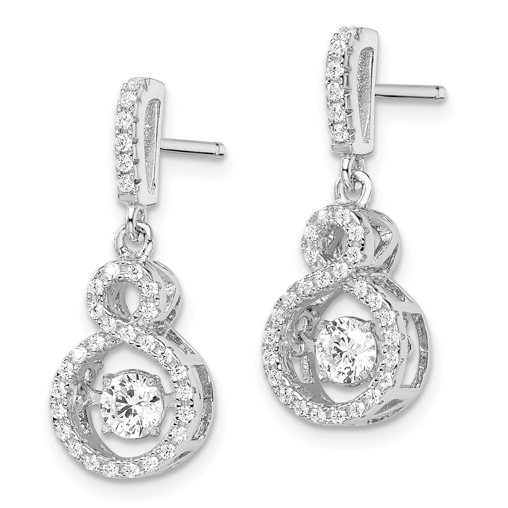 Brilliant Embers Sterling Silver CZ Infinity Dangle Earrings for Women Secondary image