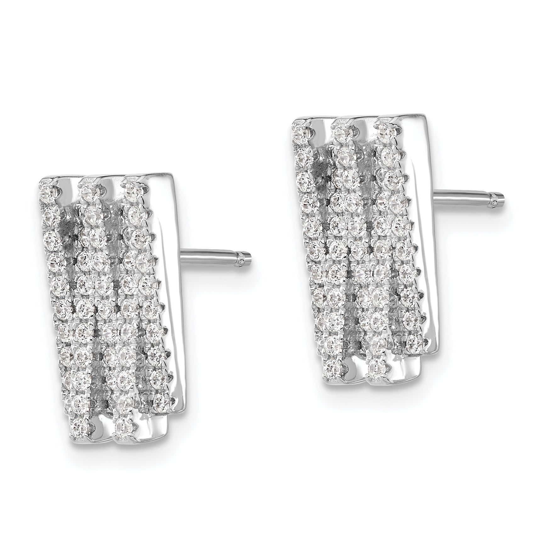 Sophia Jewelers Sterling Silver CZ Dangle Earrings Polished Elegance