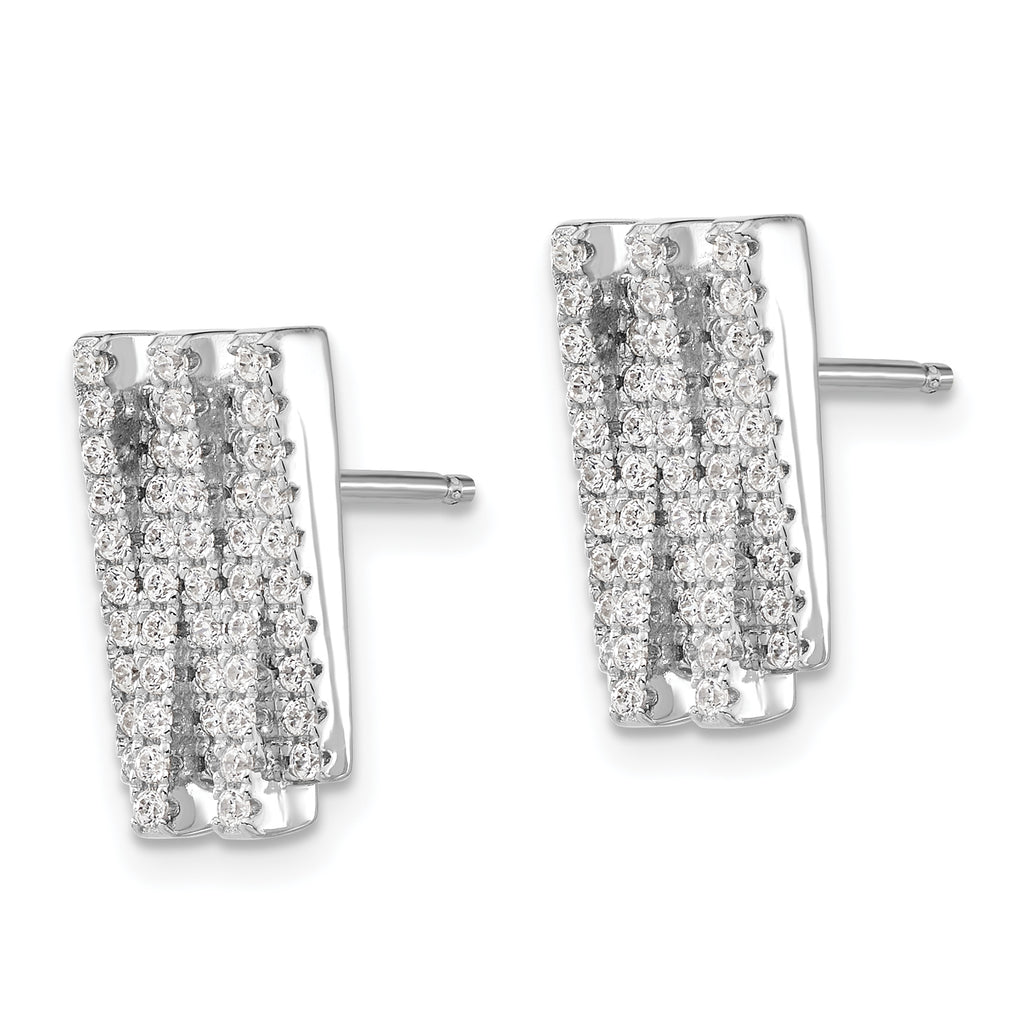 Sophia Jewelers Sterling Silver CZ Dangle Earrings Polished Elegance
