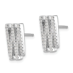 Sophia Jewelers Sterling Silver CZ Dangle Earrings Polished Elegance