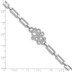 Brilliant Embers Sterling Silver Rhodium-plated 164 stone 7 inch with Box Catch Clasp Micro PavÃƒÆ’Ã‚Â¢ÃƒÂ¢Ã‚â€šÃ‚Â¬Ãƒâ€¦Ã‚Â¡ CZ Bracelet