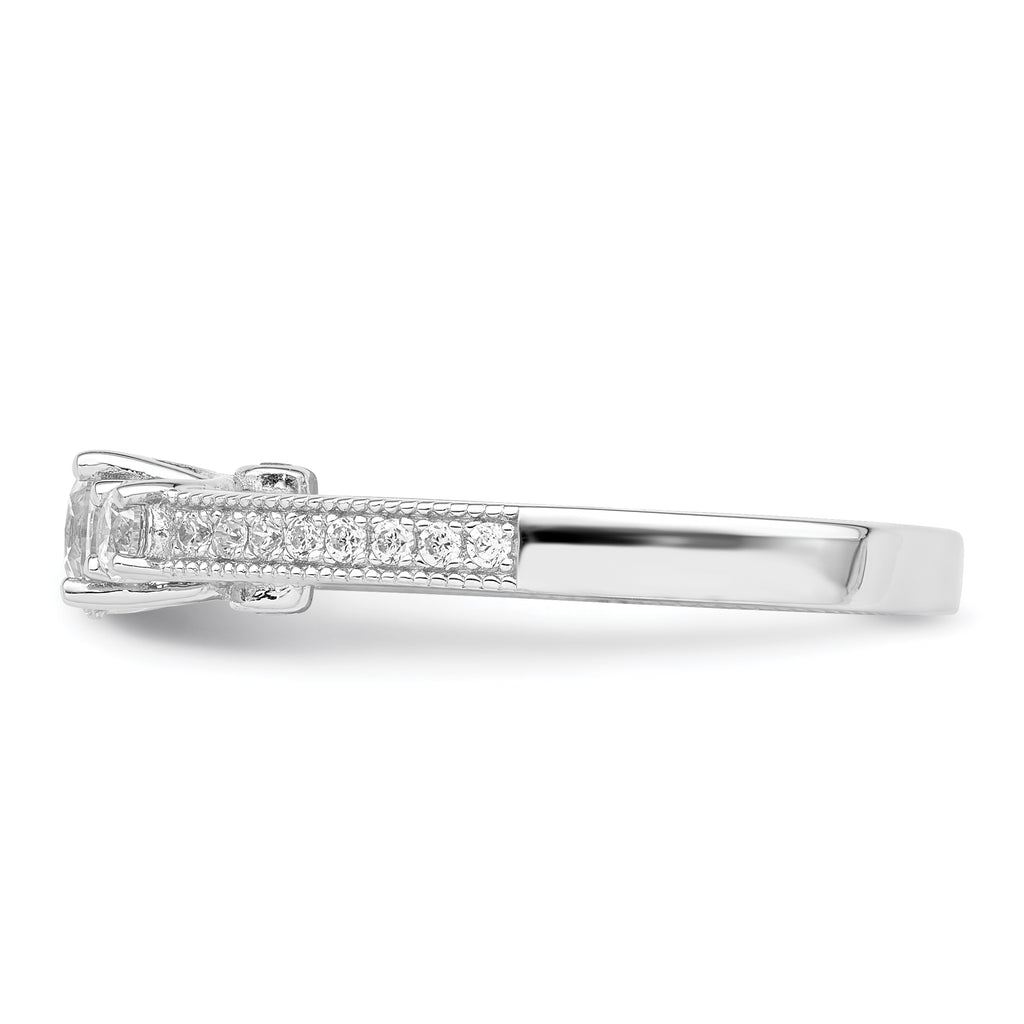 Brilliant Embers Sterling Silver Rhodium-plated 21 Stone Micro PavÃƒÂ¢Ã‚â‚¬Ã‚Å¡ CZ Ring