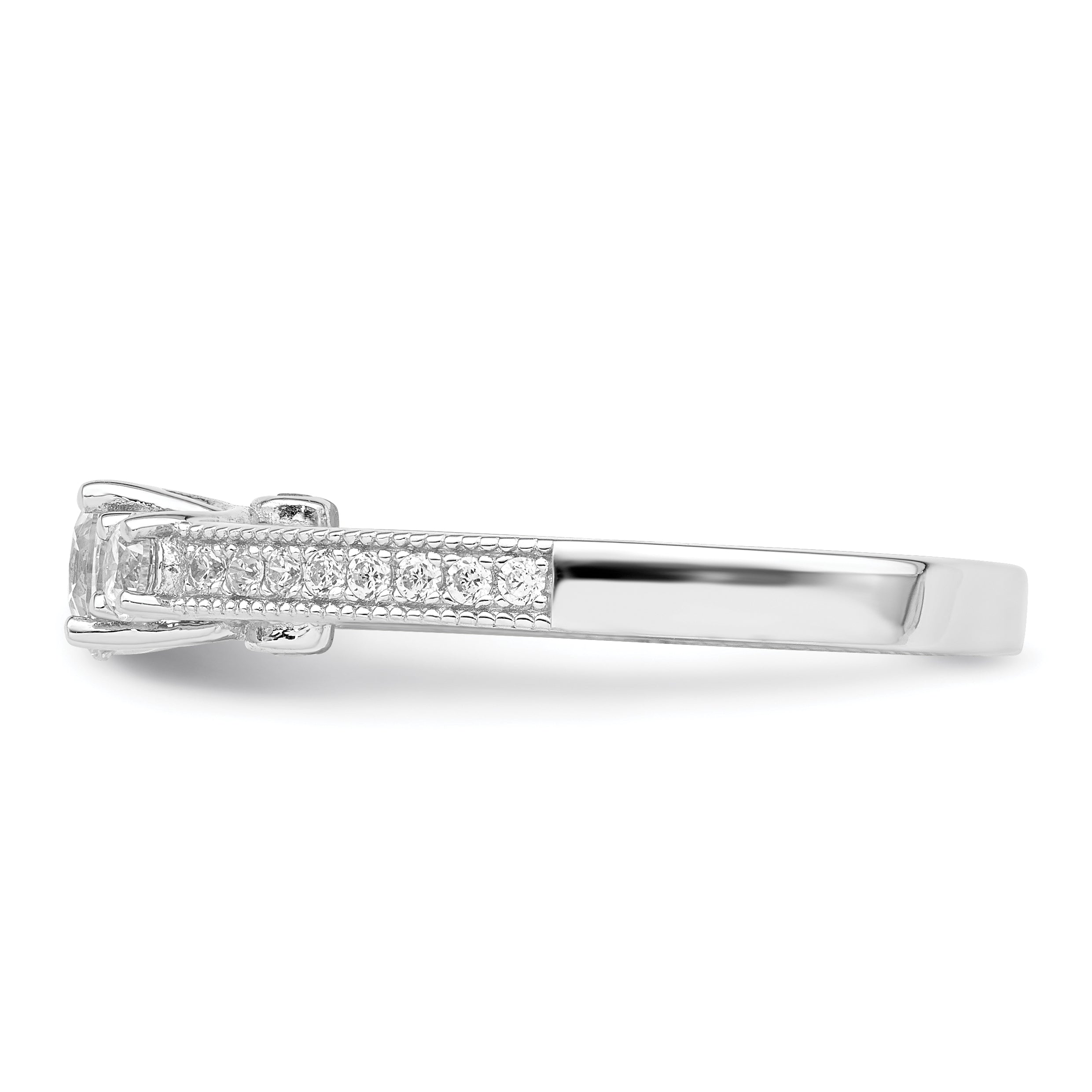 Brilliant Embers Sterling Silver Rhodium-plated 21 Stone Micro PavÃƒÂ¢Ã‚â‚¬Ã‚Å¡ CZ Ring