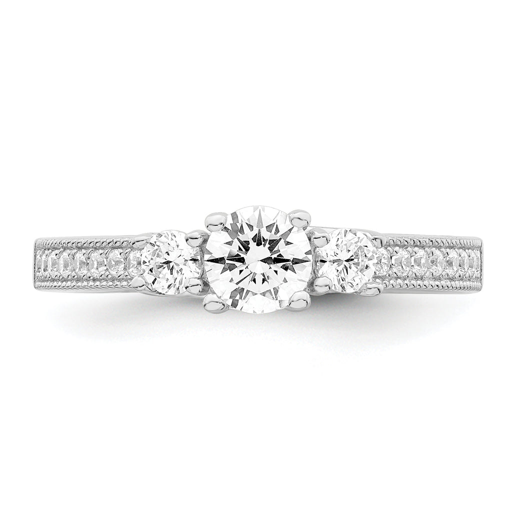Brilliant Embers Sterling Silver Rhodium-plated 21 Stone Micro PavÃƒÂ¢Ã‚â‚¬Ã‚Å¡ CZ Ring