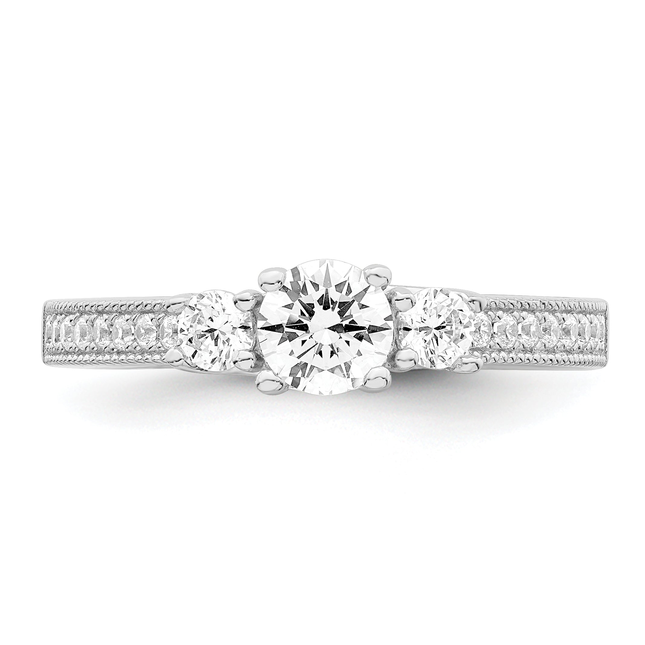 Brilliant Embers Sterling Silver Rhodium-plated 21 Stone Micro PavÃƒÂ¢Ã‚â‚¬Ã‚Å¡ CZ Ring