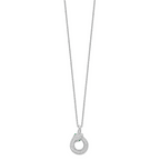 Sophia Jewelers Sterling Silver CZ Snake Necklace with Green Accents