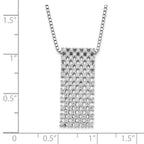 Sophia Jewelers Sterling Silver CZ Pendant Necklace with Extender Elegant and Polished