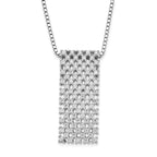 Brilliant Embers Sterling Silver Polished CZ w/ 2in ext Necklace