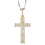 Brilliant Embers Sterling Silver Gold-tone & CZ Cross w/ 2in ext Necklace