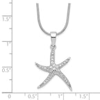 Sophia Jewelers Sterling Silver CZ Starfish Necklace with Extender