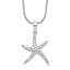 Brilliant Embers Sterling Silver Rhodium-plated 31 Stone 18 inch Micro Pav‚ CZ Starfish Necklace with 2 Inch Extender