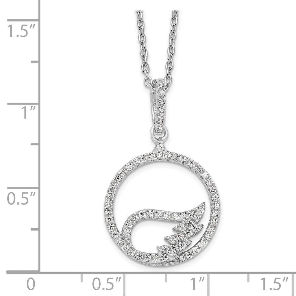 Sophia Jewelers Sterling Silver CZ Wing Necklace with Elegant Micro PavÃƒÆ’Ã†â€™Ãƒâ€šÃ†â€™ÃƒÆ’Ã¢â‚¬Å¡Ãƒâ€šÃ‚Â© Design