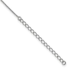 Sterling Silver CZ Pendant Necklace with Rhodium Polish and Extender