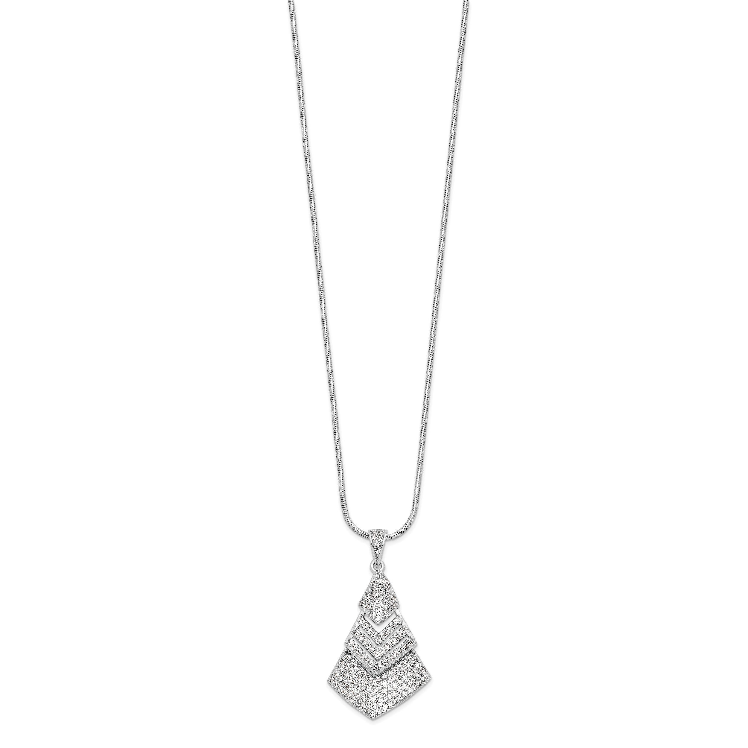 Sterling Silver 925 Micro PavÃƒÆ’Ã†â€™Ãƒâ€šÃ‚Â© CZ Necklace with Extender  Elegant and Modern Secondary image