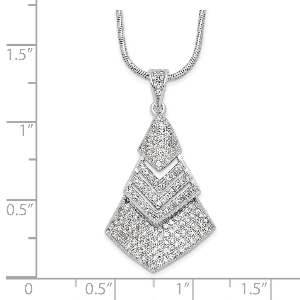 Sterling Silver 925 Micro PavÃƒÆ’Ã†â€™Ãƒâ€šÃ‚Â© CZ Necklace with Extender  Elegant and Modern