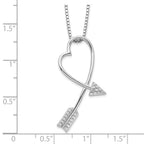 Brilliant Embers Sterling Silver CZ Arrow Heart Necklace with Extender