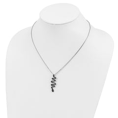 Brilliant Embers Sterling Silver Snake Necklace with Green Black Spinel