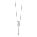 Sophia Jewelers 925 Sterling Silver CZ Arrow Necklace 18-inch Extender